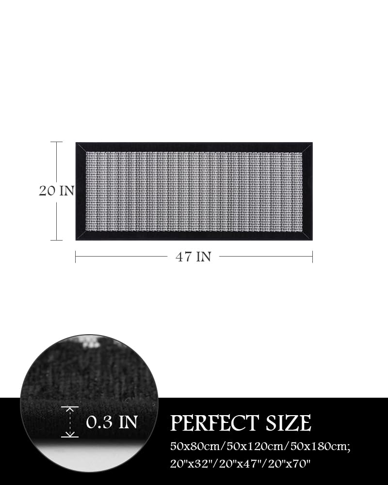 PADOOR Kitchen Mats for Floor, Kitchen Rugs Non Slip Washable, Rubber Backed Kitchen Runner Super Absorbent Kitchen Floor Mat Sink Rug, 20”x47” Black
