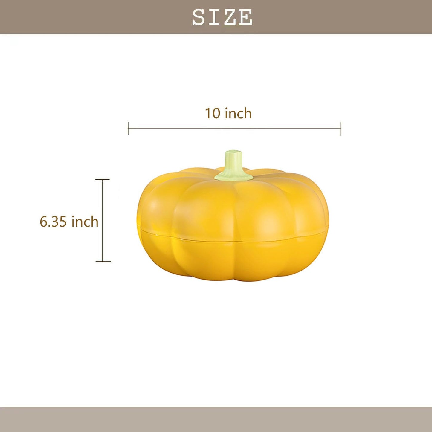 FYUEROPA Big Pumpkin Snack Holder with Lid, Double Layer Serving Container with 3 Divided Compartments, Candy Fruit Nut Tray, Snack Bowl (Orange)