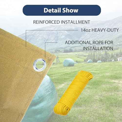 8¡¯x10¡¯ Canvas Tarps Heavy Duty Waterproof Tarpaulins with Aluminum Grommets,UV Resistant, 22Mil Multipurpose Drop Cloth, 14oz Cover Sheet for Outdoor and Indoor Use with Ropes Yellow