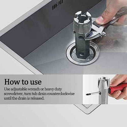 Tub Drain Remover Wrench, Heavy Duty Drain Wrench Aluminum Alloy Wrench for Install and Remove Most Bath and Shower Drains