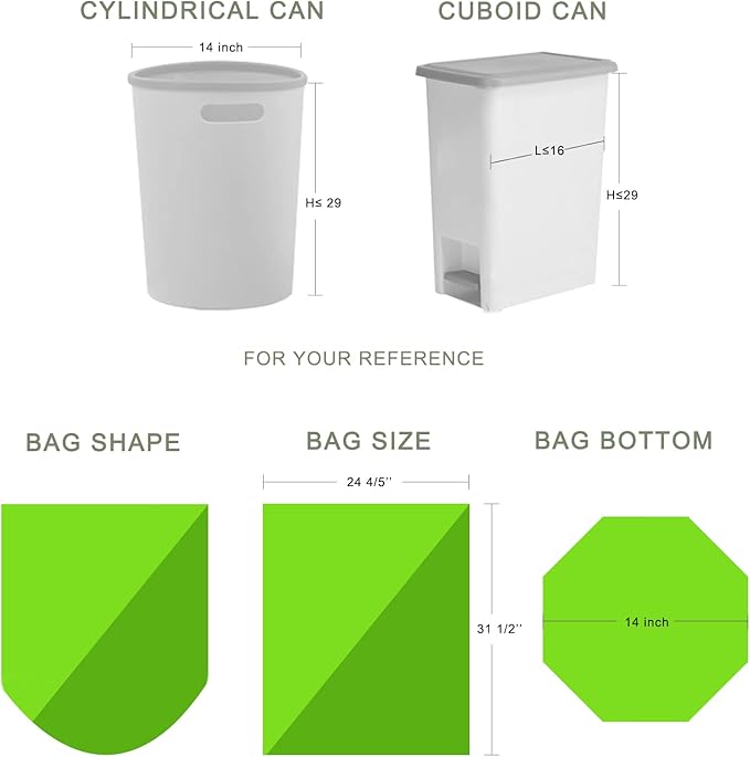 Trash Bags 13 Gallon Tall Kitchen Garbage Bags, Inwaysin Recycle Bags,