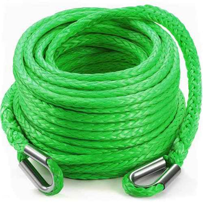 DAYDOOR Winch Rope Extension, 3/8'' x 92ft Synthetic Winch Extension Rope, 26,500 Lbs Winch Extension Line for Off Road Vehicle ATV UTV SUV Jeep(Green)