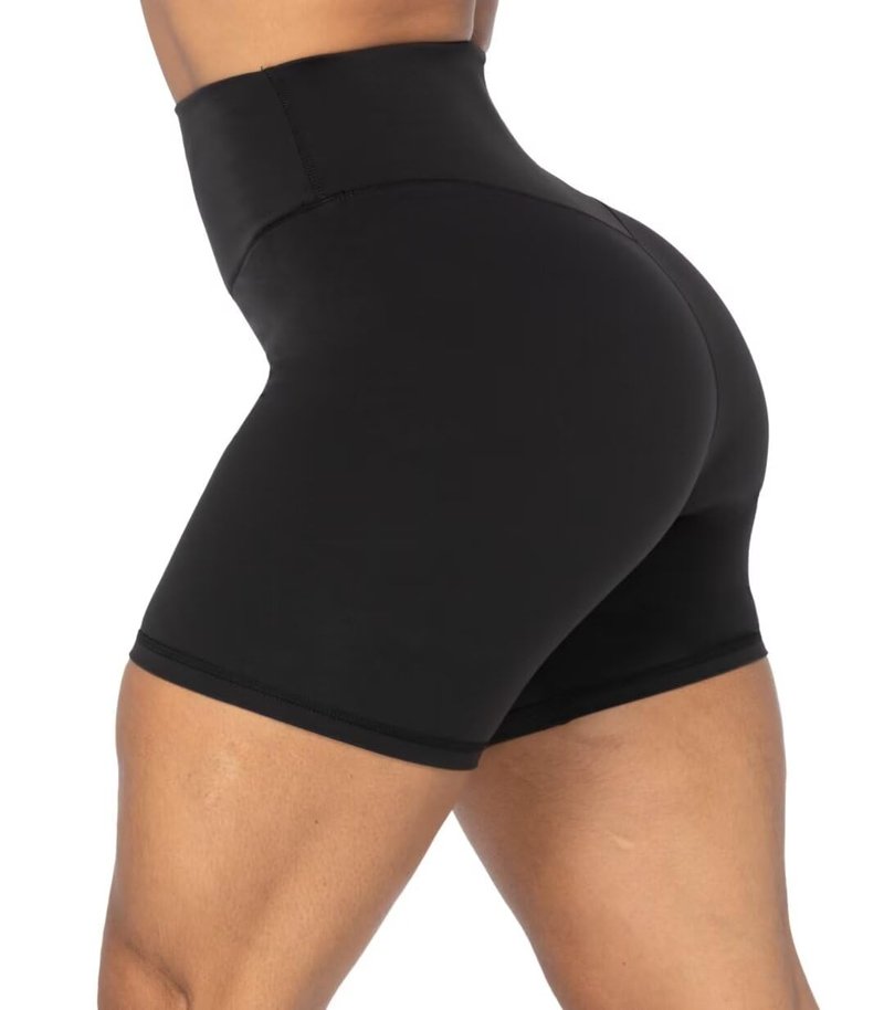 Sunzel Women's Biker Shorts in High Waist Tummy Control with No Front Seam 5" Black+Black (2 Pack) X-Small