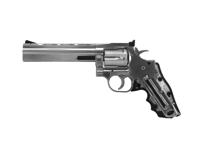 ASG Dan Wesson 715 6" Airgun BB Revolver - CO2 Powered, Double Action, 4.5mm Steel BB - Includes Speed Loader & 6 BB Cartridges - Silver
