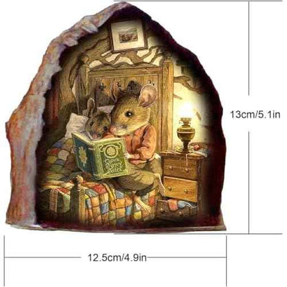 New 3D Mouse Hole Realistics Wall Sticker, Mouse in a Hole Wall Decal Fun Art, Water Proof Funny Stickers for Bedroom Nursery Wall Decor, Wall Treatments and Supplies, Wall Stickers and Murals