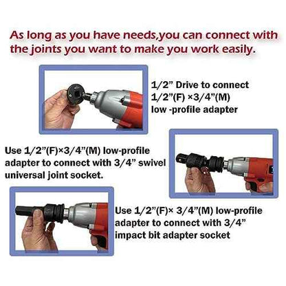 WAY win 4 piece Insert low-profile Impact Socket Adapter Set