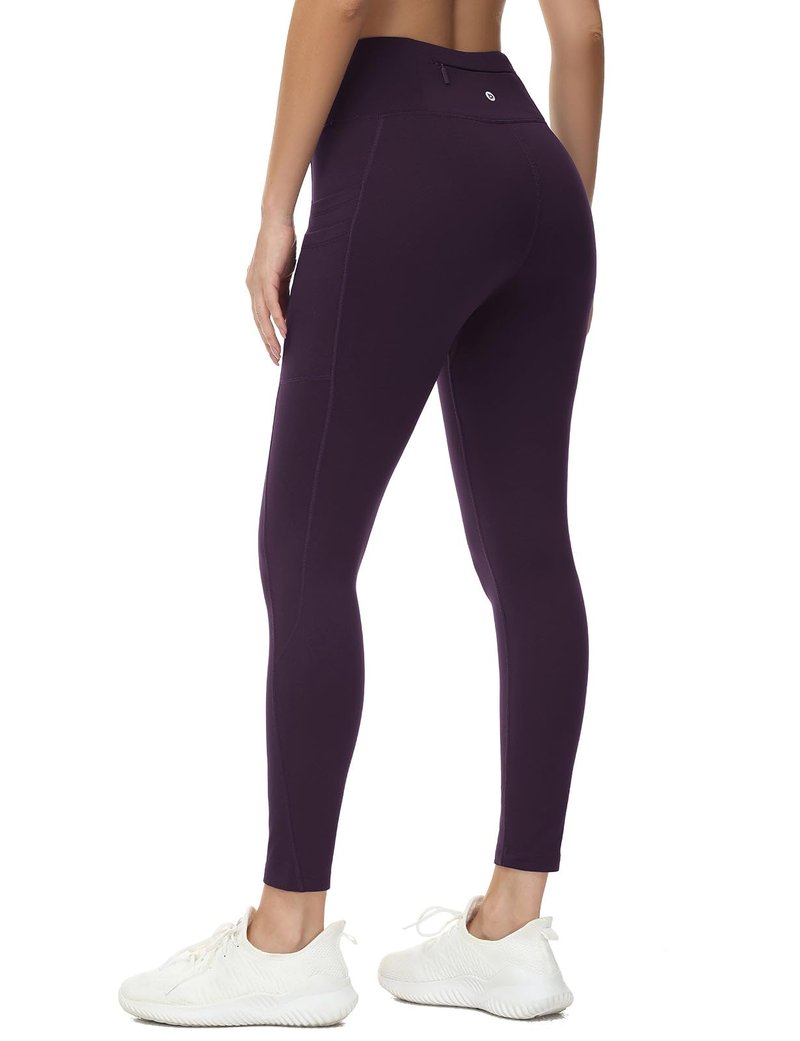 baleaf Fleece Lined Leggings Women Water Resistant 25" Petite Winter Warm Legging Thermal Running Tights Yoga Hiking Pants Purple S