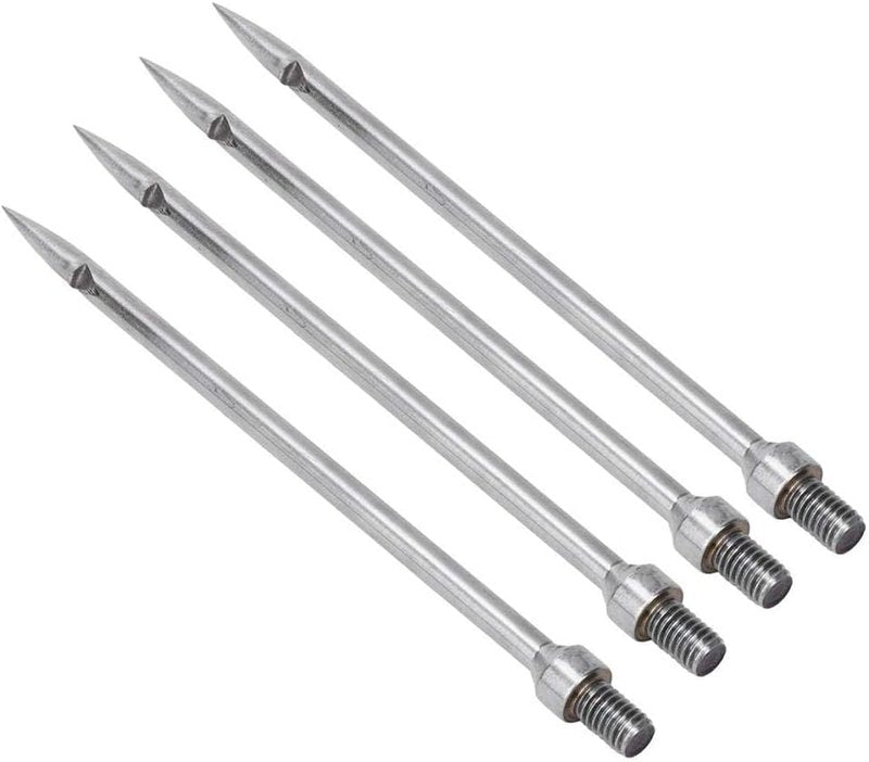 Stainless Steel Fishing Spear - 4 Pcs Single Prong Harpoon Gaff Hook | 6.5x0.5x0.5 Inch Outdoor Tackle