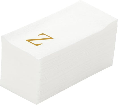 Luxenap 15.8 X 7.9 Inch Linen-Feel Guest Towels, 50 Lettered Hand Towels