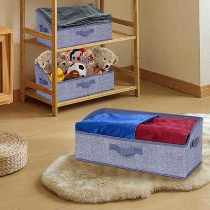 ZPXTI Storage Bins for Closet,Fabric Baskets for Closet Shelves,Fabric Organizer Bins with Handles for Organizing Sheets Sweaters Hats, 3-Pack