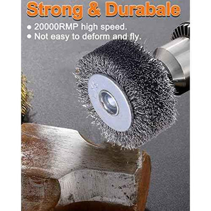 10 Pack Wire Wheel Brush Wire Wheel Brush for Drill Attachment, Rocaris 2 Inch Heavy Duty Wire Brushes Removal Paint Rust & Corrosion, 0.0118" Carbon Steel Wire, 1/4in Shank, 20000RPM