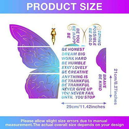 Epakh Butterfly Inspirational Quotes Wall Decals Vinyl Peel and Stick Wall Art Stickers Large Removable Motivational Positive Saying Decals for Women Nursery Bedroom Living Room Kitchen Office Home