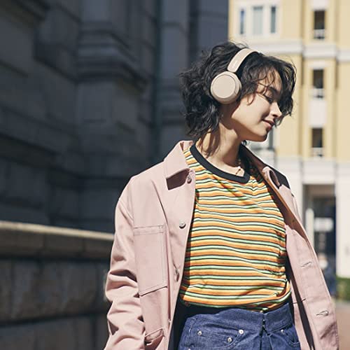 Sony WH-CH520 Best Wireless Bluetooth On-Ear Headphones with Microphone for Calls and Voice Control, Up to 50 Hours Battery Life with Quick Charge Function, Includes USB-C Charging Cable - Beige