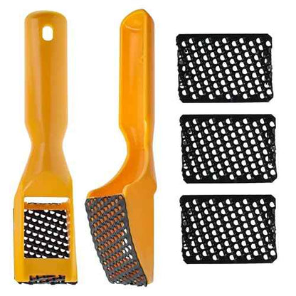 Dura-Gold 2-1/2" Shaver Blade Holder, 2 Pack, Includes 5 Total Standard Cut Replacement Blades - Steel Rasp Block Plane, Cheesegrater, Auto Body Filler, Dent Repairs, Wood Fiberglass - File Tool
