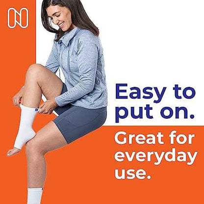 NanoSocks Compression Socks for Women & Men (1 Pair) - BEST Ankle Brace Support Sleeve for Neuropathy, Plantar Fasciitis, Diabetic Foot Nerve Pain Relief - Toeless (Large, Black)