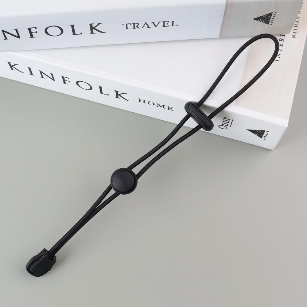 10pcs Backpack Hiking Poles Holder, Adjustable Elastic Rope Lanyard, Walking Stick Fixing Buckle, Outdoor Quiver Straps (Black)