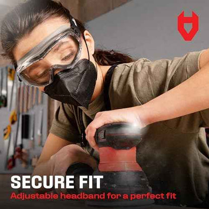 NoCry Anti Fog Safety Goggles for Men and Women with Premium Anti Scratch Coating - Vented Panoramic Lab Goggles; ANSI Z87 Certified Lab Safety Goggles, Eye Protection Goggles with Adjustable Headband