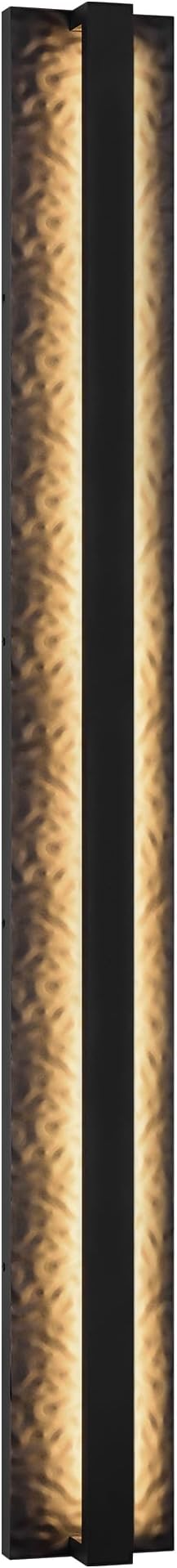 LamQee 39.4" Long Outdoor Modern LED Wall Light 3000K 2000LM, Hammered Wrought Iron and Aluminum, Linear Exterior Lighting Fixtures Wall Mount Waterproof Outside Sconce for House Porch Patio Garage
