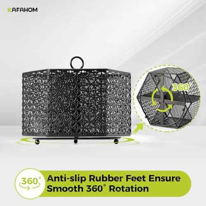 KAFAHOM 360¡Æ Rotating Tool Organizer£¬Small Repair Tool Storage Rack for Desktop Workbench,Hand Tool Stand Holder,Tool Caddy for Wrenches, Pliers, Tweezers, Scissors, Calipers, etc, Black-Hexagon