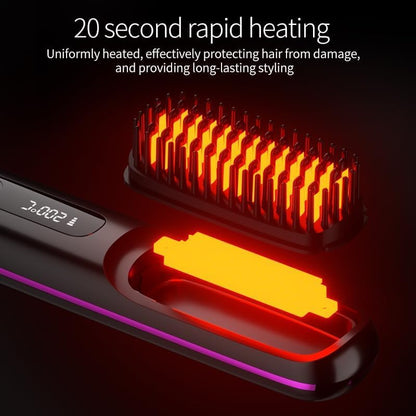 Go Brush Pro Hair Straightener – Cordless Comb with Negative Ion, 4000mAh Fast Heating & Portable Travel Design, Rechargeable Brush for Straightening and Curling (1Pcs)
