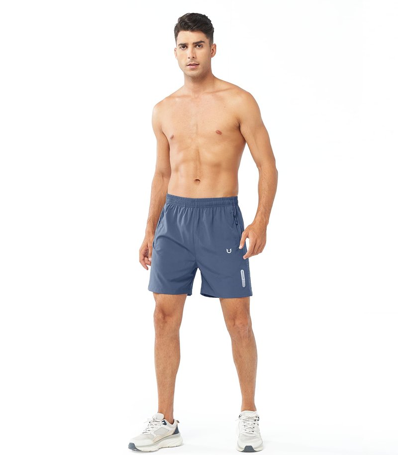 NORTHYARD Men's Athletic Running Shorts Gym Workout 7"/9"/5" Quick Dry Lightweight Sports Basketball Tennis 3 Zipper Pockets FEDERALBLUE-5inch XL
