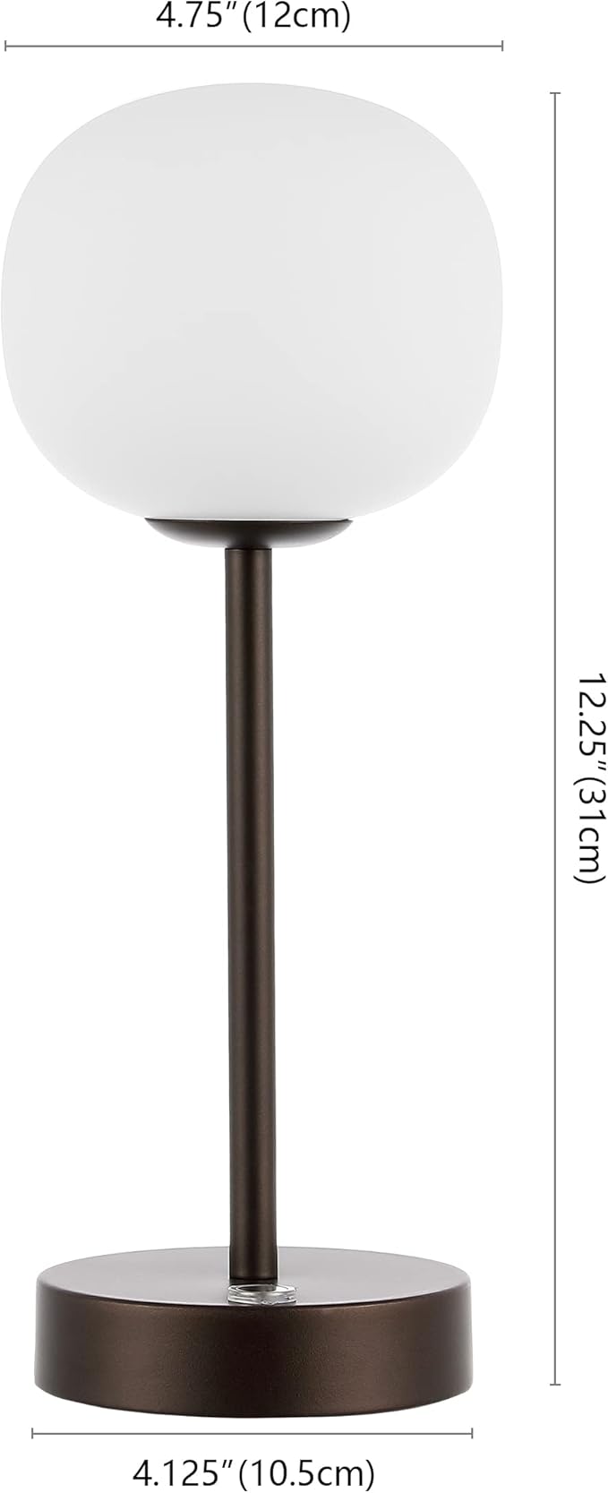 JONATHAN Y JYL7108B Natalia 12.25" Bohemian Farmhouse Iron Rechargeable Integrated LED Table Lamp Contemporary Bedside Desk Lamp for Bedroom Living Room Office, Oil Rubbed Bronze/White