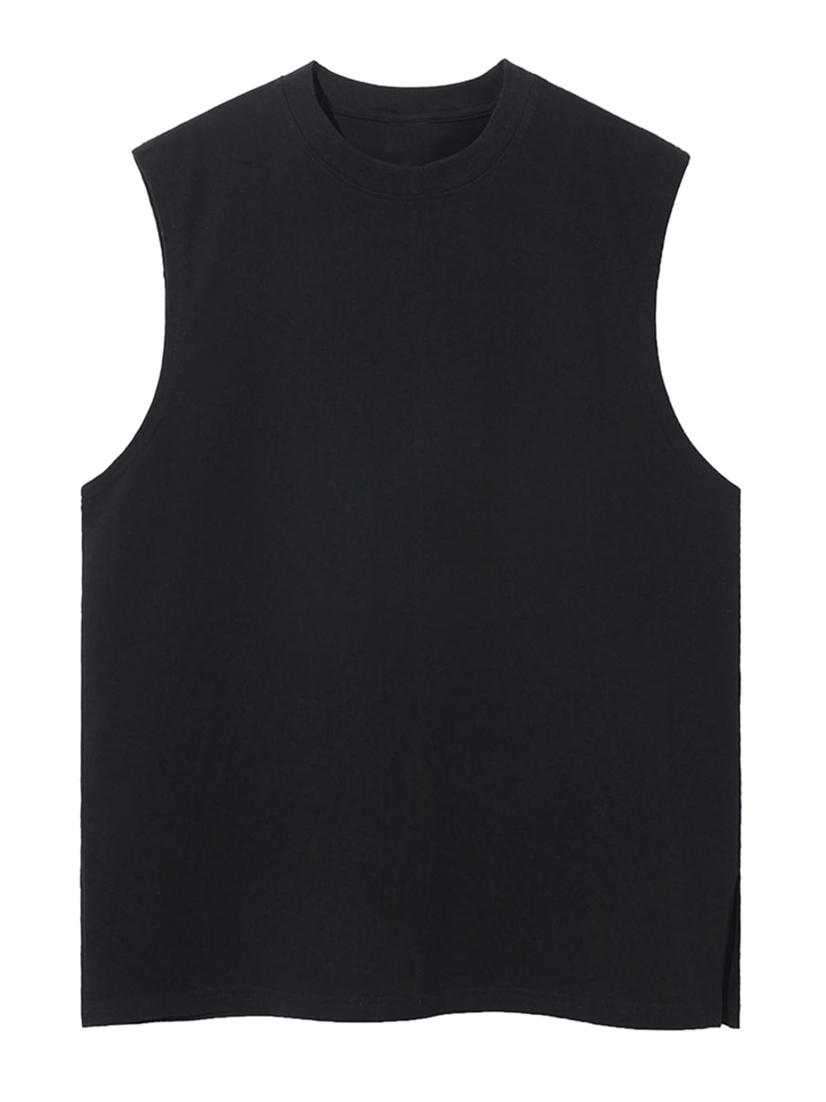 SnowElve 3 Pack Mens Workout Tank Tops Sleeveless Tee Shirts Men Muscle Shirt Gym Cotton T Shirts Running Beach Loose Fit Tee（XZG,BKBKWT,S