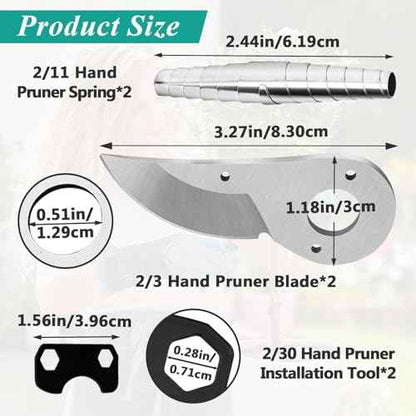 2 Pcs Hand Pruner Replacement Kit (2/3-1) for Felco Pruners Models: F2, F4 &F11 - Spare Blade, Spring & Adjustment Key for Garden Pruning Shears & Bypass Clippers