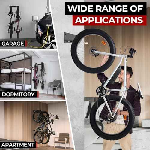 Fat Tire Bike Rack Wall Mount Garage Storage,Fat Tire Bike Storage Rack for Garage,Heavy Duty Fat Tire Bike Wall Mount Hanger Hooks Max 100lbs,Vertical Fat Tire Mountain Bike Rack(Hold 2 Bikes)