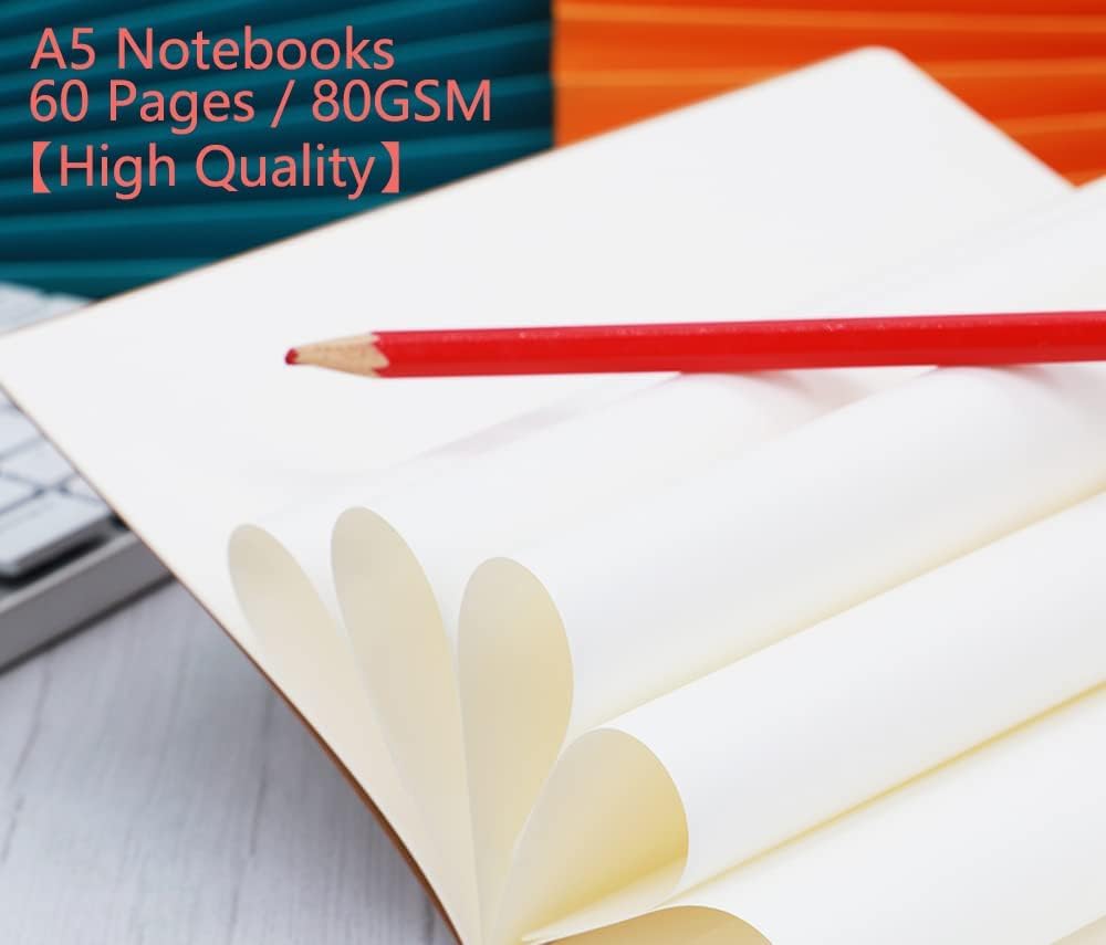 48 Pack Notebook Journals for Travelers, Students and Office, Writing Sketchbook Memo Diary Subject Notebooks Planner with Blank Paper, 60 Pages, 30 Sheets, 8.3x5.5 inch, A5 Size, Travel Journal Set