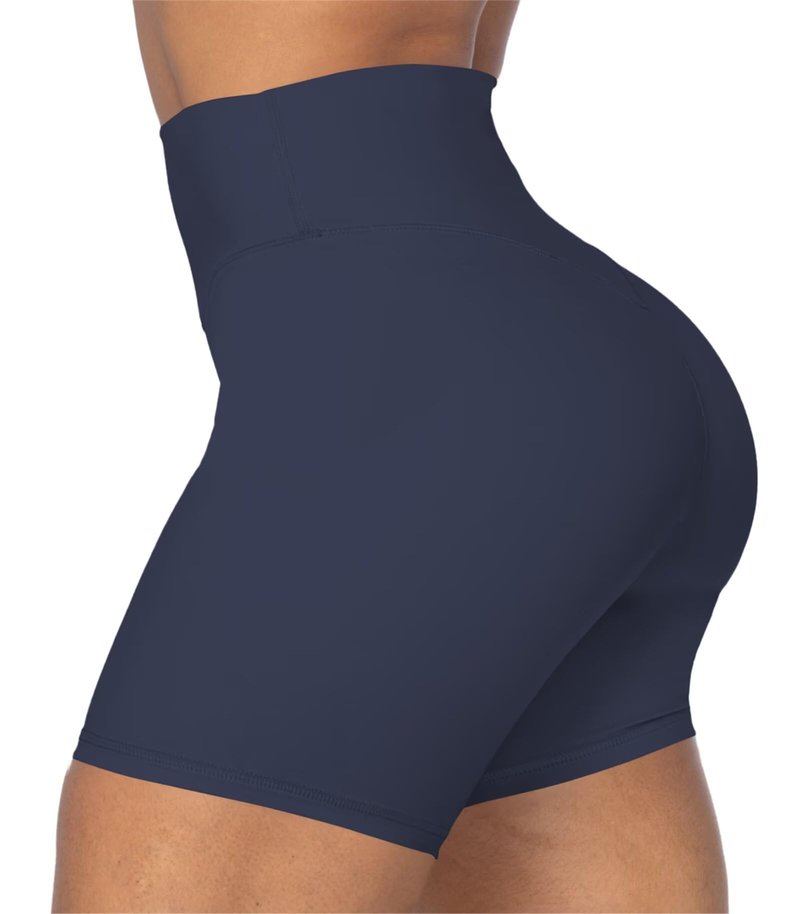 Sunzel No Front Seam High Waist Biker Shorts for Women, Squat Proof Yoga Workout Gym Bike Shorts 8-Inch Inseam Ash Blue X-Large
