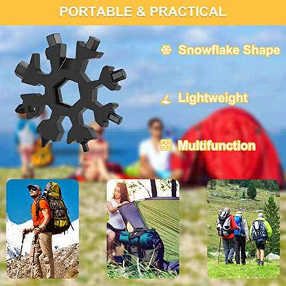 6 Packs Snowflake Multi Tool,18 in 1 Snowflake Multitool,Snowflake Wrench/Bottle Opener/Screwdriver Kit, Stainless Steel Portable Star Tool for Christmas Great Gifts