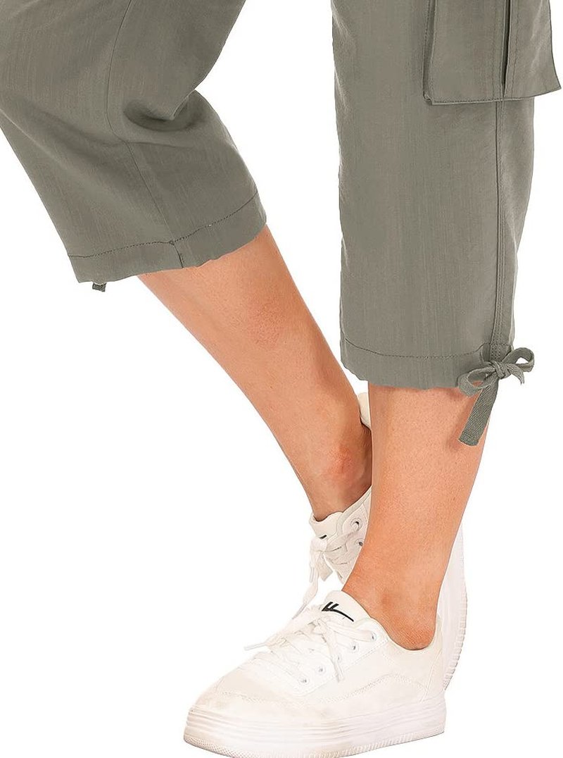 MoFiz Hiking Cargo Shorts for Women Outdoor Quick Dry Athletic Shorts for Boating Camping with Pockets Grey