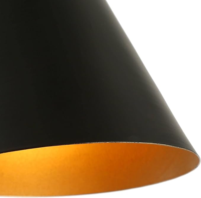 KSANA Swing Arm Wall Lamp, Black and Gold Plug in or Hardwired Wall Sconces, Modern Adjustable Arm Light Fixture with On/Off Switch for Bedroom, Kitchen, Hallway and Living Room