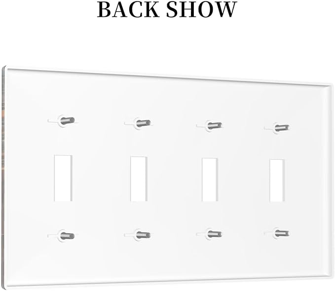 City Light Moon Bus Abstract Art Light Switch Covers Quad Toggle 4 Gang Wall Plate Decorative Switchplate Electrical Faceplate for Farmhouse Bathroom Living Decor