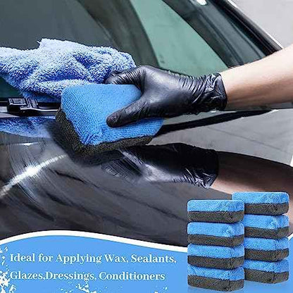 Mudder 24 Pcs 3.5 x 1.5 x 1.5 Inch Car Wax Applicator Pad Rectangular Microfiber Applicator Pads Sponge Ceramic Coating Applicator Car Foam Cleaning for Wax Applying Sealants Detailing Polishing
