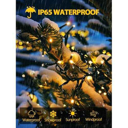 6 Pack 600 LED Solar String Lights for Outside, Solar Christmas Lights Outdoor with 8 Lighting Modes, Waterproof Green Wire Solar Powered Tree Light for Xmas Party Yard Garden Decorations (Warm White)