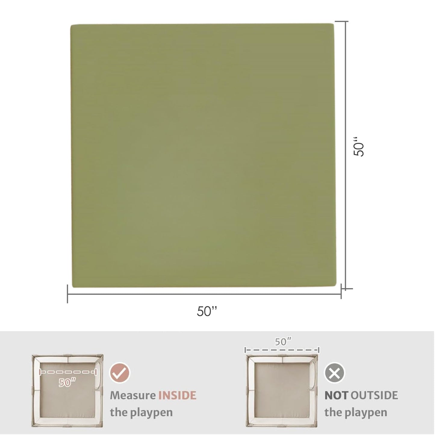FONESO Leather Baby Play Mat, 50x50 Inch Thicken Memory Foam Cushioned Waterproof Playpen Mat, Wipeable Soft Crawling Tummy Time Floor Rug for Infants Toddlers Kids (Beige)