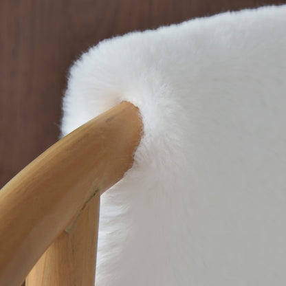 ORINOVA White Faux Rabbit Fluffy Fur Area Rugs for Bedroom Living Room Machine Washable Shag Rug 4x6 Nursery Rug Teen Room Decor