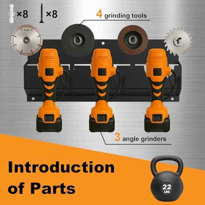 Angle Grinder Holder Wall Mount,Tool Storage Rack for Angle Grinders, Cutters, Polishers, Grinder Stand Compatible with Milwaukee, DeWalt