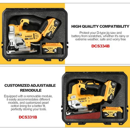Case for Dewalt Jigsaw Power Tool - Waterproof Hard Tool Box for Dewalt 20V Jig Saw DCS334B | DCS331B, Power Tool Combo Kit Bag 20V Max Cordless Jig Saw Set(Case Only)