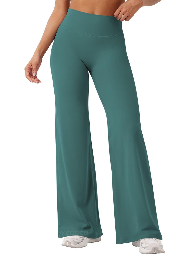 YEOREO Workout Leggings Womens No Front Seam Straight Leggings 31.5" High Waist Buttery Eddiy Gym Yoga Pants Mediterranea L