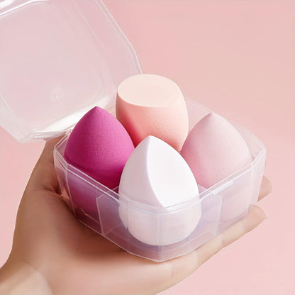 4 Pcs Makeup Sponges Blender Set Professional Beauty Sponge Foundation Blending Blender Beauty Sponge For Makeup Tool with Gift Box Latex-Free Dry Wet Use Foundation Cosmetic Makeup Accessories