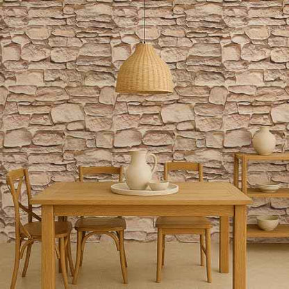Stone Wallpaper Peel and Stick 17.3" x 118.1" - Waterproof Removable Realistic 3D-Look Faux Stone Peel and Stick Wallpaper for Fireplace, Living Room, Bedroom, Home D?cor