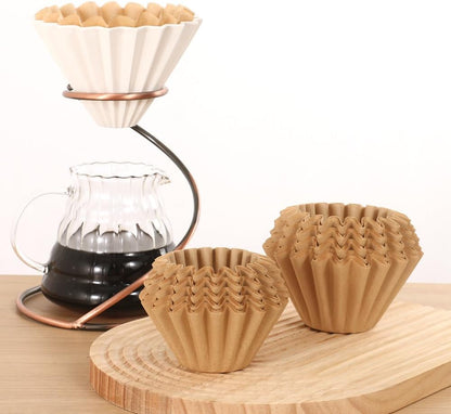 100 PCS Coffee Filters，8-12cup,Extra Large Coffee Filters Basket for Commercial, Domestic Coffee Maker Extra High Extra Wide, Anti ground, Unbleached, Natural，Flattened Diameter 9.75"