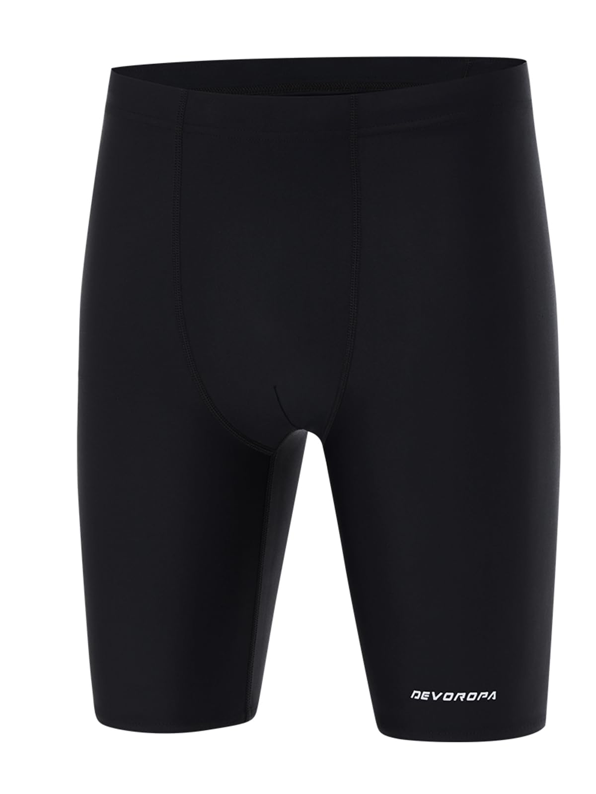 DEVOROPA Boys' Swim Jammers Youth Competitive Swim Team Suit Quick Dry Athletic Swimming Shorts UPF 50+ Black XS