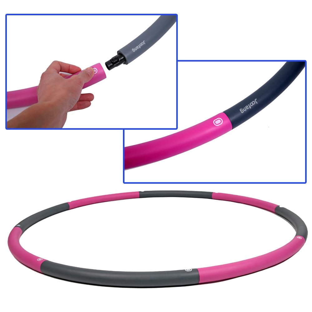 Joofang 5lb Exercise Hoops for Adults, 8 Detachable Sections for Weight Loss, Soft Fitness Hoop Fat Burning, 40in Large Weigthed Hoola Hoop with No Wavy Ridges, Home Gym Core Workout