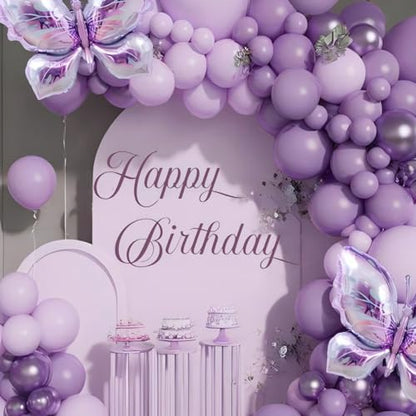 Happy Birthday Decal - Purple Happy Birthday Sign for Balloons Arch,Party Decor