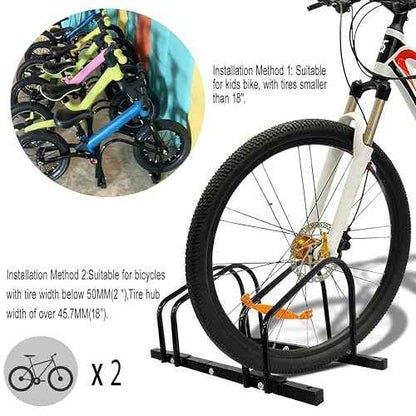 XINYI Bike Rack Floor, Bike Stand Garage, Indoor/Outdoor Bike Rack Garage,22-28" Wheel Stand, Max. Tire Width 2.1", Front/back Bike Stand For Mountain, Road and Kids Bikes for 2 Bikes