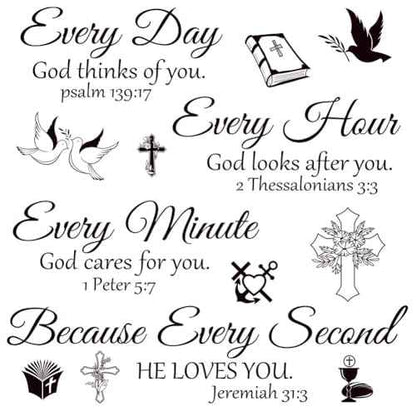 Bible Verse Wall Stickers Inspirational Quote Motivational Scripture Sticker Peel and Stick Wall Decals Religious for Living Room Family Home Bedroom Decor